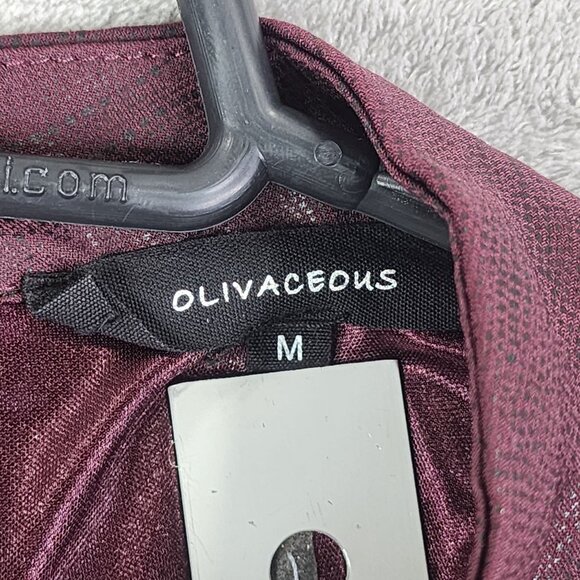 Women's Oliveacious Burgundy Snake print Sleeveless Keyhole Blouse Top Shirt Siz - Picture 5 of 11